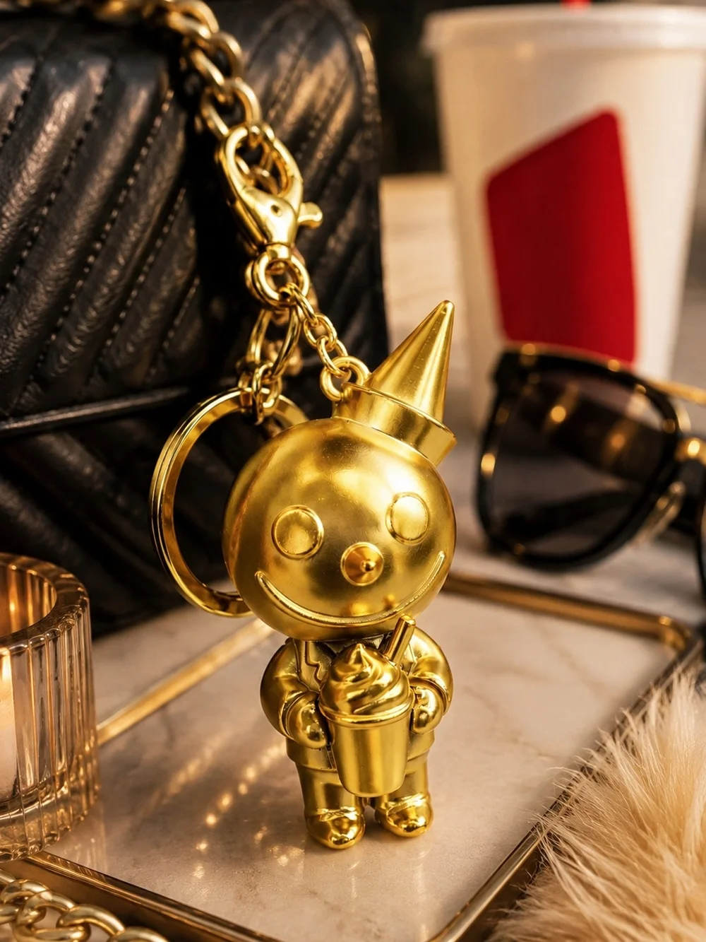 Jack in the Box JIBBI Gold Baller Boss Ultra Rare Keychain Bag Charm